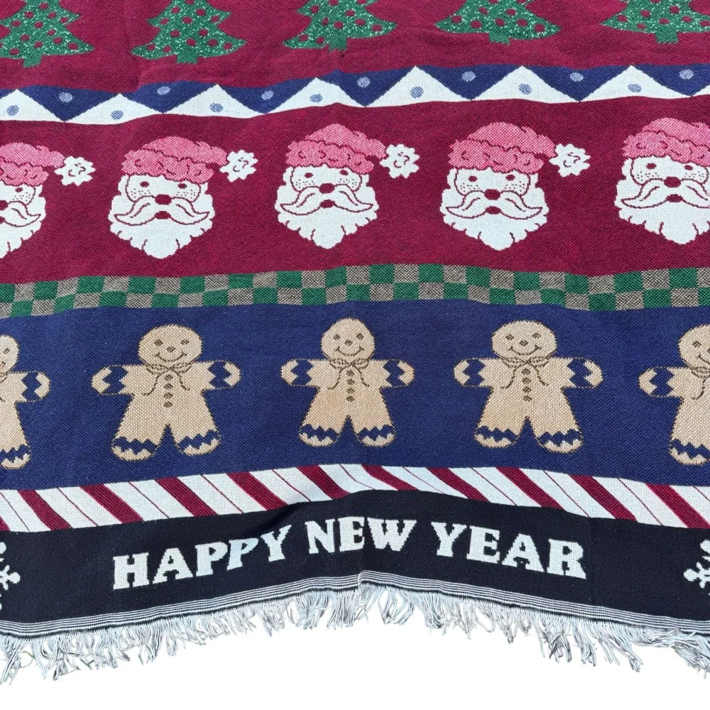 Christmas Throw Blanket Merry Christmas Snowman Santa Gingerbread New Year‎